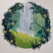 Mein Kursprojekt: Märchenlandschaften mit Gouache malen. Traditional illustration, Painting, and Gouache Painting project by Jennifer Dümler - 02.19.2022