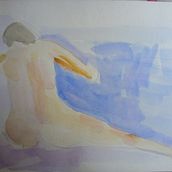 Modelo vivo e aquarela. Een project van  Beeldende kunst,  Tekening,  Creativiteit, Tekening met potlood y Aquarelschilderen van Valeria Castellano - 20.02.2022