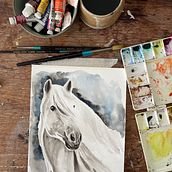 My project in Expressive Animal Portraits in Watercolor course. Traditional illustration, Watercolor Painting, Realistic Drawing, and Naturalistic Illustration project by Grace Apostolis - 01.19.2022
