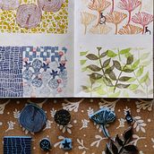 Mon projet du cours : Illustrations avec des tampons faits main. Traditional illustration, Pattern Design, Printing, Sketchbook, and Engraving project by Elisabeth Grandjean - 02.20.2022