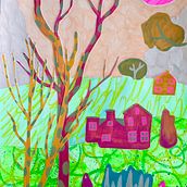 My project in Expressive Mixed-Media Illustration: Find Your Creative Flow course. Un proyecto de Ilustración tradicional, Bocetado, Creatividad, Dibujo artístico, Pintura gouache, Bellas Artes, Pintura acrílica y Collage de Helen Dryden - 21.02.2022