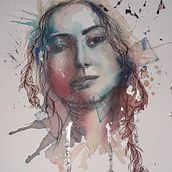 My project in Experimental Portraiture with Ink, Tea and Alcohol course. Un proyecto de Bellas Artes, Pintura, Dibujo e Ilustración con tinta de Sue Higgerson - 21.02.2022