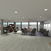 Diseño para la sede de las oficinas de VMIC, laboratorio clínico en Londres. Ein Projekt aus dem Bereich Design, Innendesign, Präsentationsdesign, Infografik und 3-D-Modellierung von María Calleja Grande - 21.02.2022