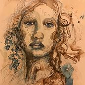 My project in Experimental Portraiture with Ink, Tea and Alcohol course. Fine Arts, Drawing, Ink Illustration, and Painting project by Diane Wright - 02.21.2022