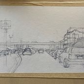 Mi Proyecto del curso: Paisajes urbanos en acuarela TRÁFICO Y ATARDECER. Un progetto di Belle arti, Pittura ad acquerello e Illustrazione architettonica di c b - 22.02.2022