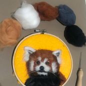 Mi Proyecto del curso: Needle felting: crea retratos con lana. Arts, Crafts, Fiber Arts, Naturalistic Illustration, Needle Felting, and Textile Design project by skapunkera - 01.16.2022