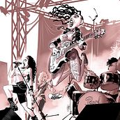 Rock n roll girls. Traditional illustration project by Josep Giró - 02.22.2022