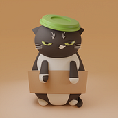 Mi Proyecto del curso: Creación de personajes kawaii en 3D con Blender . Character Design, and 3D Modeling project by clau_m - 02.05.2022