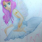 Scared fairy - manga à l'aquarelle. Traditional illustration, Drawing, Watercolor Painting, and Manga project by Eva DHALMANN - 02.23.2022