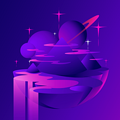 Purple Islan. Vector Illustration project by Arturo Lantigua Cespedes - 02.23.2022
