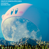 Mi Proyecto del curso: Ilustración fantástica 3D con Blender (Kirby moon). 3D, Digital Illustration, and 3D Design project by Rubén Valenzuela De Leon - 02.22.2022