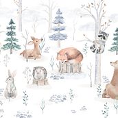 Painel para parede "Floresta Inverno". Watercolor Painting project by Mariana Terleski - 02.24.2022