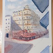 Mon projet du cours : Dessin architectural à l’aquarelle et à l’encre. Een project van  Schetsen,  Tekening, Aquarelschilderen,  Architecturale illustratie, Sketchbook y  Illustratie met inkt van isabelle.chretien.happe - 25.02.2022