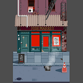 Fish Market. Een project van Traditionele illustratie y Pixel art van Andreas Tabak - 25.02.2022