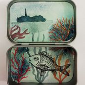 El mar en una lata - Cajitas. Traditional illustration, Fine Arts, Creativit, Drawing, Artistic Drawing, Children's Illustration & Ink Illustration project by Miriam González Gil - 02.25.2022