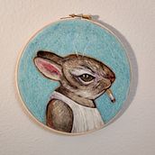 My project in Needle Felting: Paint Portraits with Wool course Ein Projekt aus dem Bereich H, werk, Weben, Naturalistische Illustration, Nadelfilzen und Textildesign von Sarah Higdon - 23.02.2022
