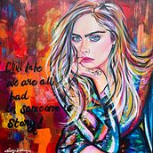 Chill babe. Traditional illustration, Acr, and lic Painting project by Neeltje Schilleman - 02.25.2022