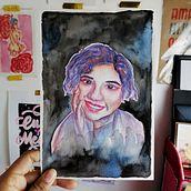 Mi Proyecto del curso: Retrato artístico en acuarela. Fine Arts, Painting, Watercolor Painting, and Portrait Drawing project by Chelsy Enriquez - 02.25.2022