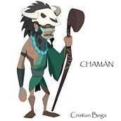 Chaman con la técnica del Profe Betto. Traditional illustration project by Cristian Bonilla Galindo - 02.26.2022