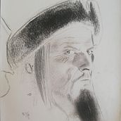Nikolay Cherkasov. (Ivan the terrible, 1944).. Een project van Traditionele illustratie, Tekening met potlood y Realistische tekening van Max Ríoseras - 26.02.2022