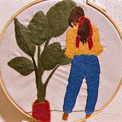 Mi Proyecto del curso: Bordado de imágenes de moda con needle felting. Embroider, Needle Felting, and Textile Design project by Andreina Crguez - 02.26.2022