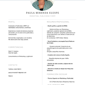 CV. Un proyecto de Publicidad de Paula Miranda - 28.02.2022