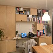 Desk and library in one. Interior Design project by Sofie Pauwels - 04.06.2018