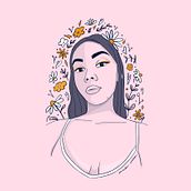 Meu projeto do curso: Retrato ilustrado com elementos botânicos. Traditional illustration, Digital Illustration, Botanical Illustration, and Digital Drawing project by Fernanda Ferreira Santana Silva - 02.26.2022