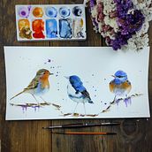 My project in Artistic Watercolor Techniques for Illustrating Birds course. Een project van Traditionele illustratie, Aquarelschilderen, Realistische tekening y Naturalistische illustratie van Godnics Bakos Zsanett - 28.02.2022