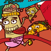 MEXICAN RACE (carrera de comida mexicana). Traditional illustration, Graphic Design, and Digital Illustration project by Juan Avila - 02.26.2022