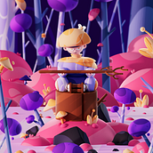 Mon projet du cours : Cinema 4D : donnez vie à une illustration 3D pop et ludique. Un progetto di Illustrazione tradizionale, 3D, Illustrazione digitale e Modellazione 3D di Ben Hgd - 01.03.2022