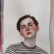 Meu projeto do curso: Retrato em aquarela a partir de uma fotografia 2. Ilustração tradicional, Pintura em aquarela, e Desenho de retrato projeto de Larissa Medeiros de Souza - 23.02.2022