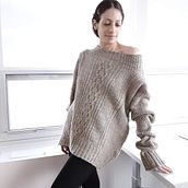 Hand-constructed cableknit sweater made with homespun wool Ein Projekt aus dem Bereich Weben, H, werk und Stricken von videnovichfarms - 11.12.2021