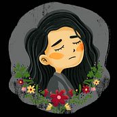 Meu projeto do curso: Retrato ilustrado com elementos botânicos. Een project van Traditionele illustratie, Digitale illustratie,  Botanische illustratie y Digitale tekening van Maria Fernanda Santos - 02.03.2022