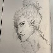 My project in Portrait Sketchbooking: Explore the Human Face course. Un proyecto de Bocetado, Dibujo, Dibujo de Retrato, Dibujo artístico, Sketchbook e Ilustración tradicional de Noor Bakdash - 02.03.2022