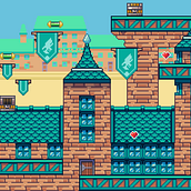 City of Garnata - Pixel Art Scenes for Video Games. 2D Animation, 3D Animation, Video Games, Pixel Art, Game Design, and Game Development project by Olatz Arin - 03.03.2022