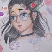 Meu projeto do curso: Retrato ilustrado em aquarela. Un projet de Illustration traditionnelle, Beaux Arts, Peinture, Dessin, Aquarelle, Dessin de portrait , et Dessin artistique de Laís - 02.03.2022