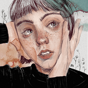 Mi Proyecto del curso: Retrato ilustrado con Procreate. Projekt z dziedziny Trad, c, jna ilustracja, Grafika wektorowa, Ilustracja c, frowa i Portret użytkownika Isabella Peña - 02.03.2022