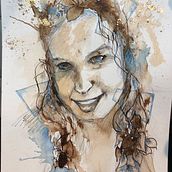 My project in Experimental Portraiture with Ink, Tea and Alcohol course. Fine Arts, Painting, Drawing & Ink Illustration project by Gina Reid - 02.25.2022