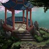 Jardín Asiatico. Traditional illustration, and Concept Art project by Sara Poveda - 03.03.2022