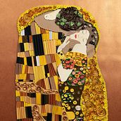 EL BESO DE KLIMT. Traditional illustration, Graphic Design, Paper Craft, and Fine Arts project by Noelia Barreda - 03.04.2022