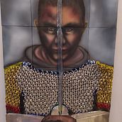 Chaineed warrior. Un projet de Artisanat, Art conceptuel, Dessin de portrait, Peinture acr, lique , et DIY de rzvncld - 04.03.2022