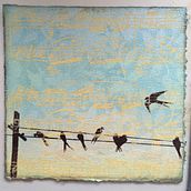 Lino and gel plate printmaking. "Line Singer". Een project van Traditionele illustratie,  Beeldende kunst, Instagram y Sketchbook van Susan Unoura - 05.03.2022