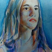 Meu projeto do curso: Retrato artístico em aquarela. Een project van  Beeldende kunst, Schilderij, Aquarelschilderen y  Portrettekening van Valeria Castellano - 05.03.2022