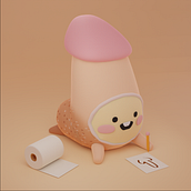 Chichico feliz. Traditional illustration, Character Design, Digital Illustration, 3D Modeling, and Manga project by Jessica Guarin - 03.06.2022