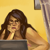 Autorretrato. Traditional illustration project by Maria Moreira - 03.06.2022