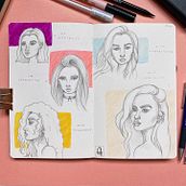 Il mio progetto del corso: Ritratto su blocco da disegno: esplora il volto umano. Sketching, Drawing, Portrait Drawing, Artistic Drawing, and Sketchbook project by Alessia Greco - 03.06.2022