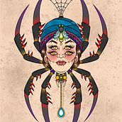 Web of Lies; self-portrait (illustrated in Procreate). Un projet de Illustration traditionnelle de Alex Laine - 04.03.2022