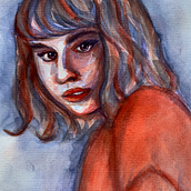 Mijn project van de cursus: Artistiek portretteren met aquarel. Fine Arts, Painting, Watercolor Painting, and Portrait Drawing project by Angélica - 03.07.2022
