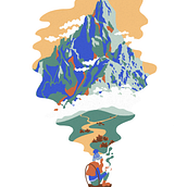 Little Mountain Dreamer. Traditional illustration, and Screen Printing project by cmdronen - 02.02.2022